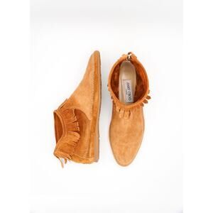 38.5 Jimmy Choo Suede Fringe Lace-Up Ankle Boots
